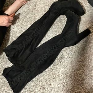 Black high heel boots